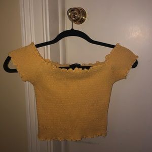 Yellow Wet Seal Off The Shoulder Crop